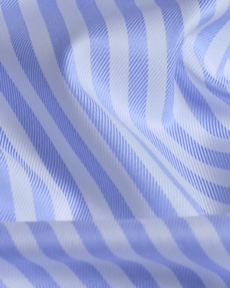 Marston Twill Striped Shirt - Blue & White