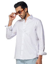 White Stretch Knit Shirt