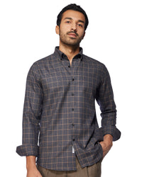 Navy Houndstooth Checked Shirt